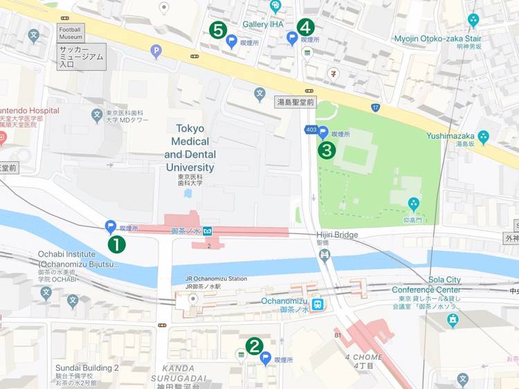 ochanomizu Station Smoking Area Img Map
